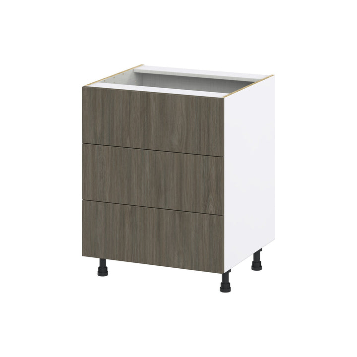 Hugo&Borg Savane 27-in W x 34.5-in H x 24-in D Textmel 3-Drawer Base Fully Assembled Cabinet (Flat Panel Style)