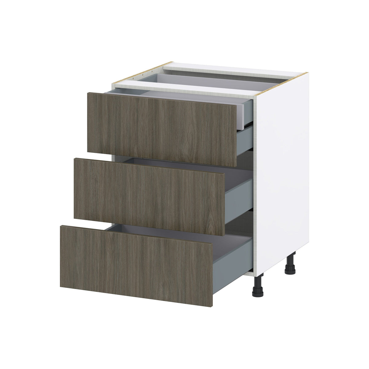 Hugo&Borg Savane 27-in W x 34.5-in H x 24-in D Textmel 4-Drawer Base Fully Assembled Cabinet (Flat Panel Style)