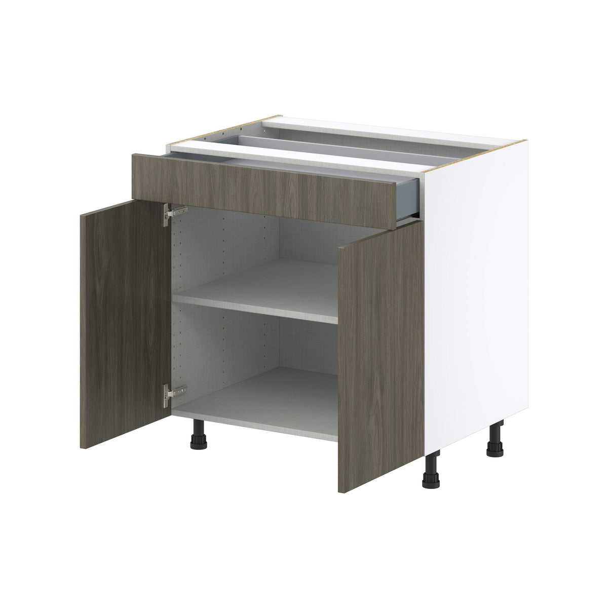 Hugo&Borg Savane 33-in W x 34.5-in H x 24-in D Textmel 1-Drawer Base Fully Assembled Cabinet (Flat Panel Slab Style)