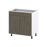 Hugo&Borg Savane 33-in W x 34.5-in H x 24-in D Textmel 1-Drawer Base Fully Assembled Cabinet (Flat Panel Slab Style)