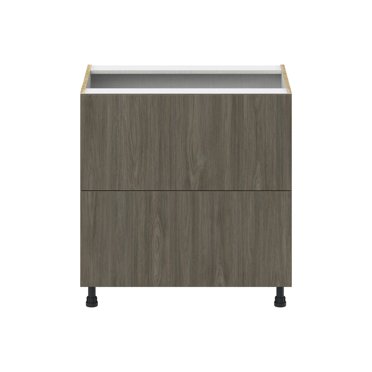 Hugo&Borg Savane 33-in W x 34.5-in H x 24-in D Textmel 2-Drawer Base Fully Assembled Cabinet (Flat Panel Style)