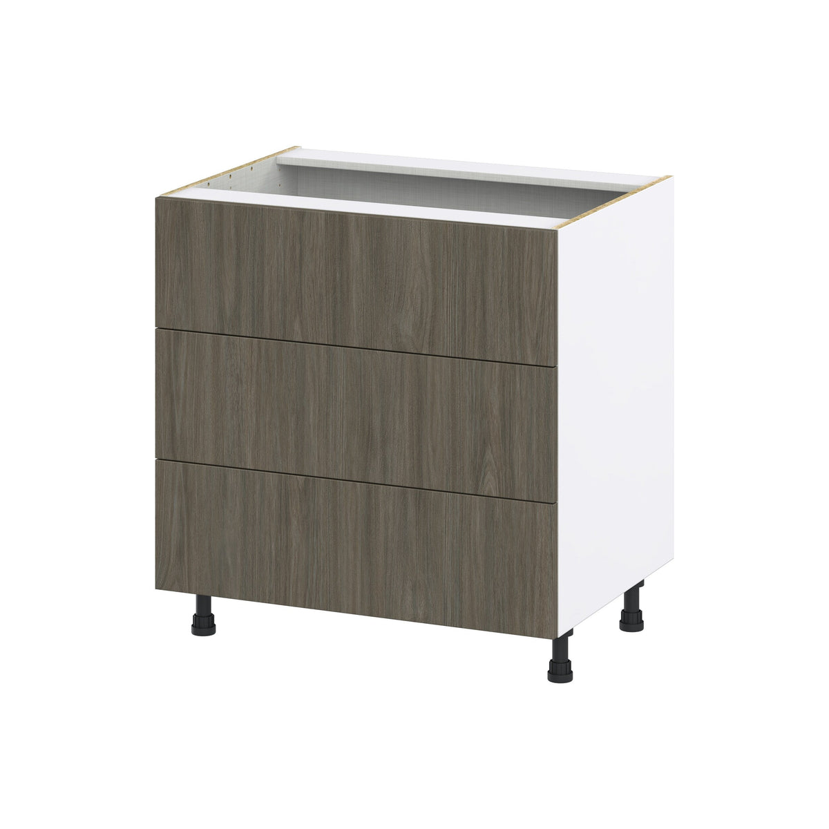 Hugo&Borg Savane 33-in W x 34.5-in H x 24-in D Textmel 3-Drawer Base Fully Assembled Cabinet (Flat Panel Style)