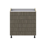 Hugo&Borg Savane 33-in W x 34.5-in H x 24-in D Textmel 6-Drawer Base Fully Assembled Cabinet (Flat Panel Style)