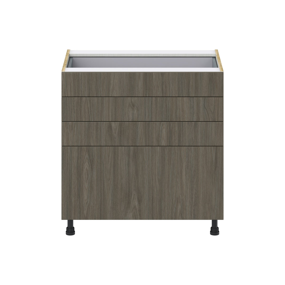 Hugo&Borg Savane 33-in W x 34.5-in H x 24-in D Textmel 4-Drawer Base Fully Assembled Cabinet (Flat Panel Style)