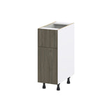 Hugo&Borg Savane 12-in W x 34.5-in H x 25-in D Textmel 1-Drawer Base Fully Assembled Cabinet (Flat Panel Slab Style)