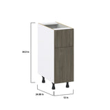 Hugo&Borg Savane 12-in W x 34.5-in H x 25-in D Textmel 1-Drawer Base Fully Assembled Cabinet (Flat Panel Slab Style)