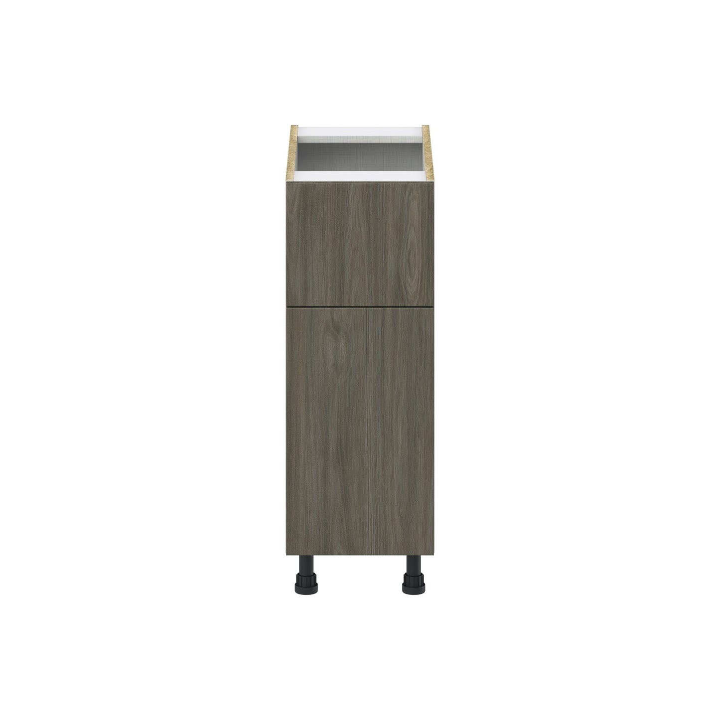 Hugo&Borg Savane 12-in W x 34.5-in H x 25-in D Textmel 1-Drawer Base Fully Assembled Cabinet (Flat Panel Slab Style)