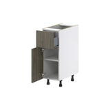 Hugo&Borg Savane 12-in W x 34.5-in H x 25-in D Textmel 1-Drawer Base Fully Assembled Cabinet (Flat Panel Slab Style)