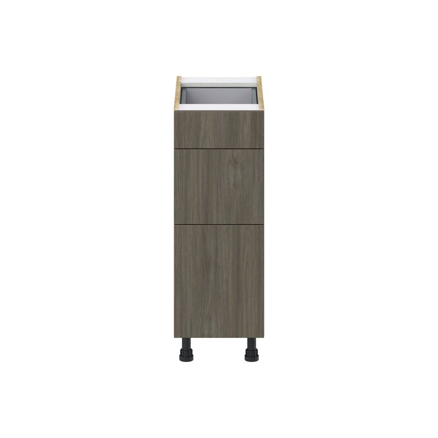 Hugo&Borg Savane 12-in W x 34.5-in H x 24-in D Textmel 3-Drawer Base Fully Assembled Cabinet (Flat Panel Style)