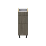 Hugo&Borg Savane 12-in W x 34.5-in H x 24-in D Textmel 3-Drawer Base Fully Assembled Cabinet (Flat Panel Style)