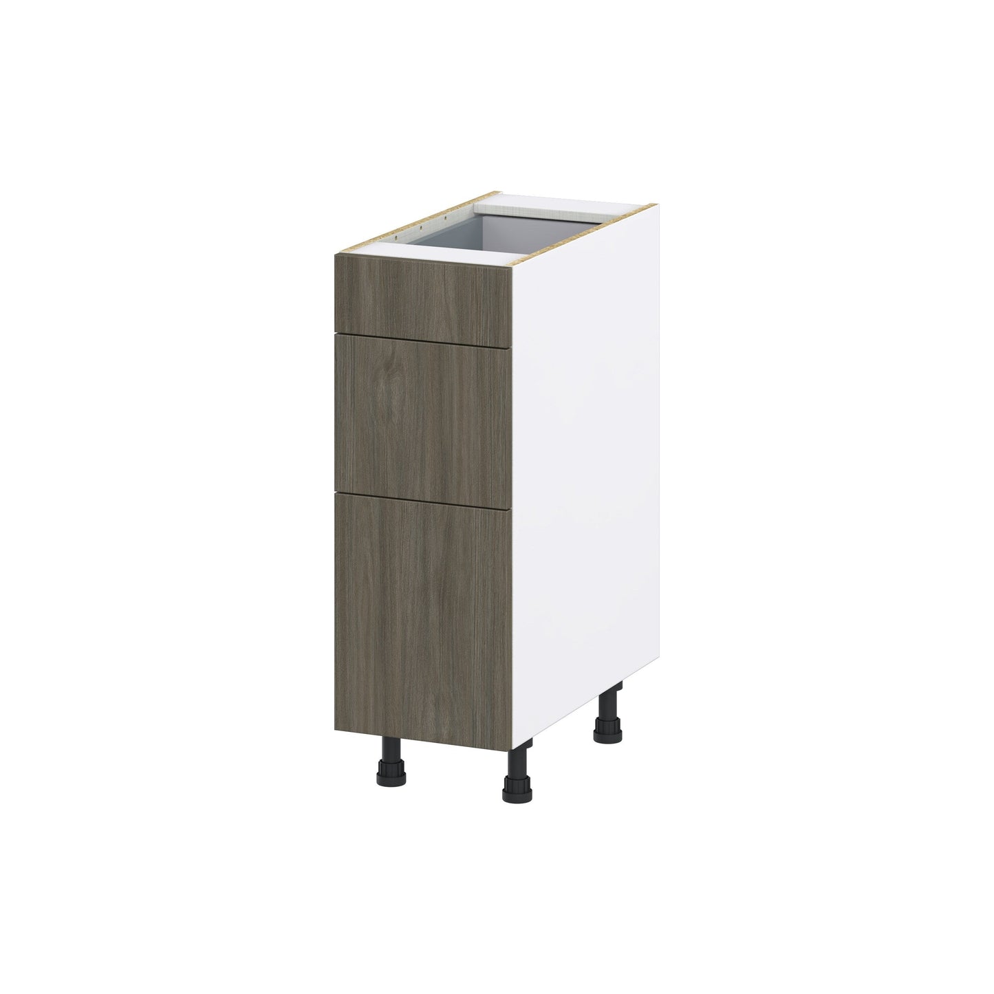 Hugo&Borg Savane 12-in W x 34.5-in H x 24-in D Textmel 3-Drawer Base Fully Assembled Cabinet (Flat Panel Style)