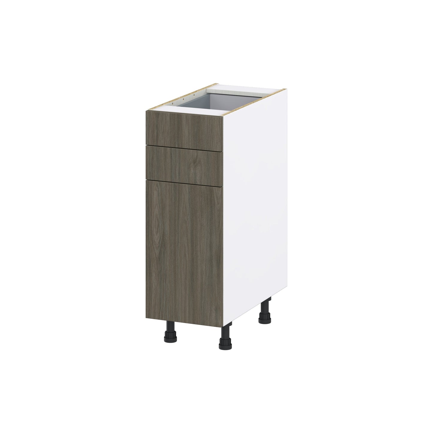 Hugo&Borg Savane 12-in W x 34.5-in H x 24-in D Textmel 2-Drawers Base Fully Assembled Cabinet (Flat Panel Slab Style)