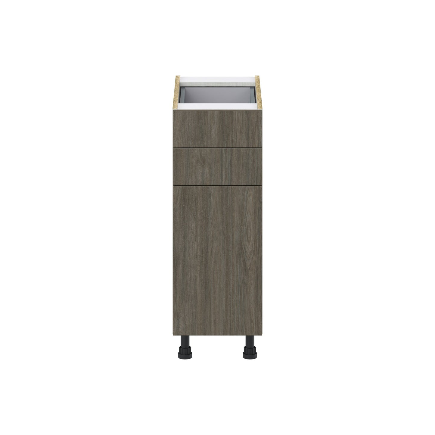 Hugo&Borg Savane 12-in W x 34.5-in H x 24-in D Textmel 2-Drawers Base Fully Assembled Cabinet (Flat Panel Slab Style)