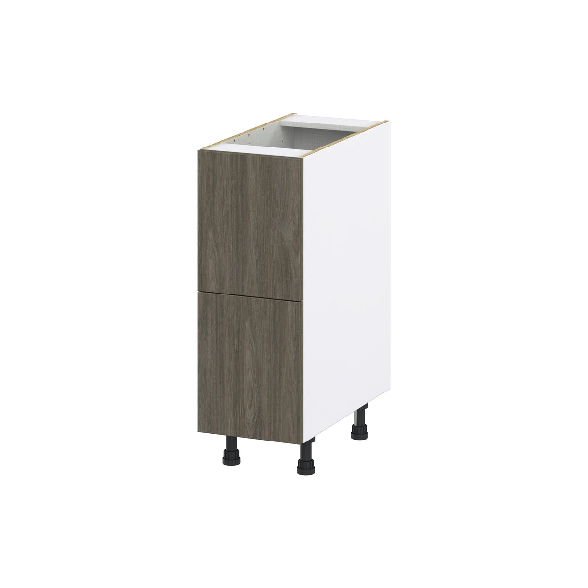 Hugo&Borg Savane 12-in W x 34.5-in H x 24-in D Textmel 2-Drawer Base Fully Assembled Cabinet (Flat Panel Style)
