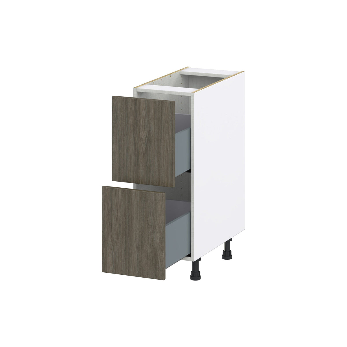 Hugo&Borg Savane 12-in W x 34.5-in H x 24-in D Textmel 2-Drawer Base Fully Assembled Cabinet (Flat Panel Style)