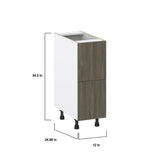 Hugo&Borg Savane 12-in W x 34.5-in H x 24-in D Textmel 2-Drawer Base Fully Assembled Cabinet (Flat Panel Style)