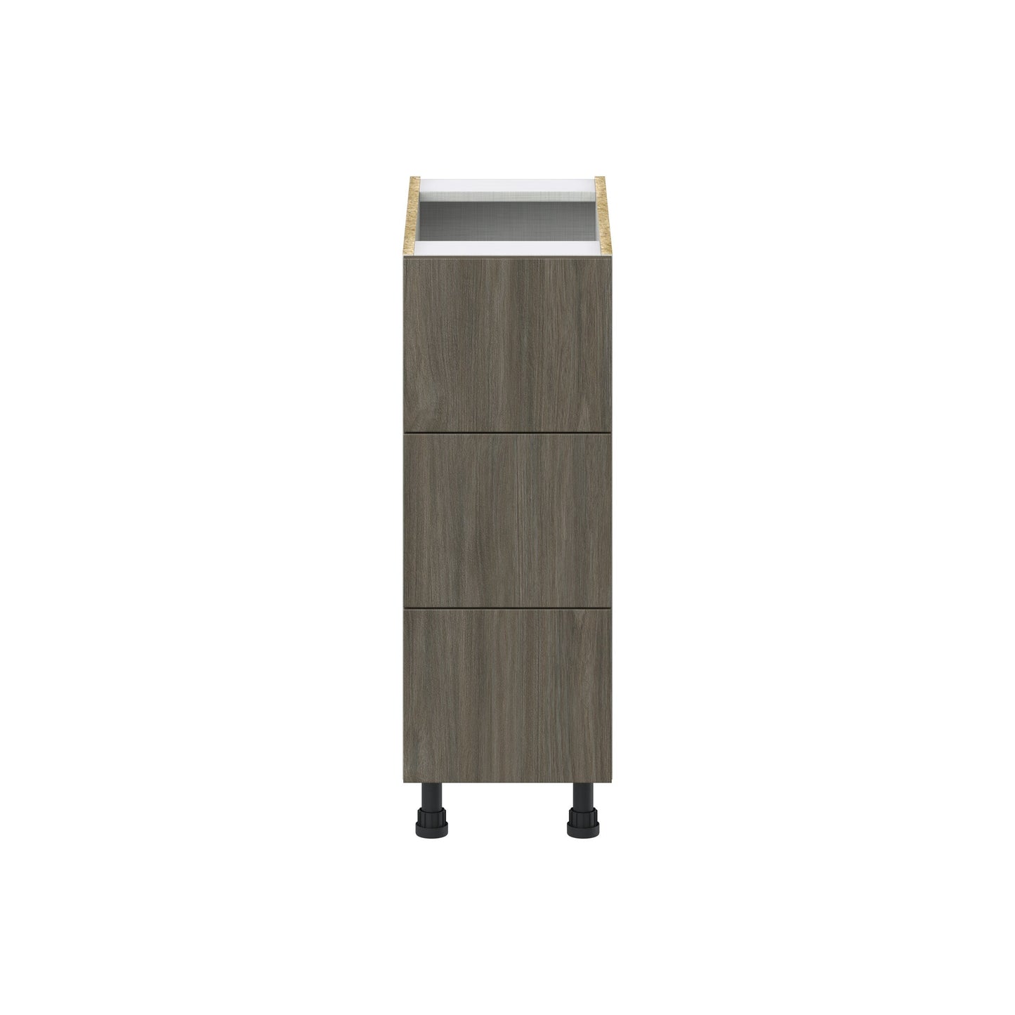 Hugo&Borg Savane 12-in W x 34.5-in H x 24-in D Textmel 3-Drawer Base Fully Assembled Cabinet (Flat Panel Style)
