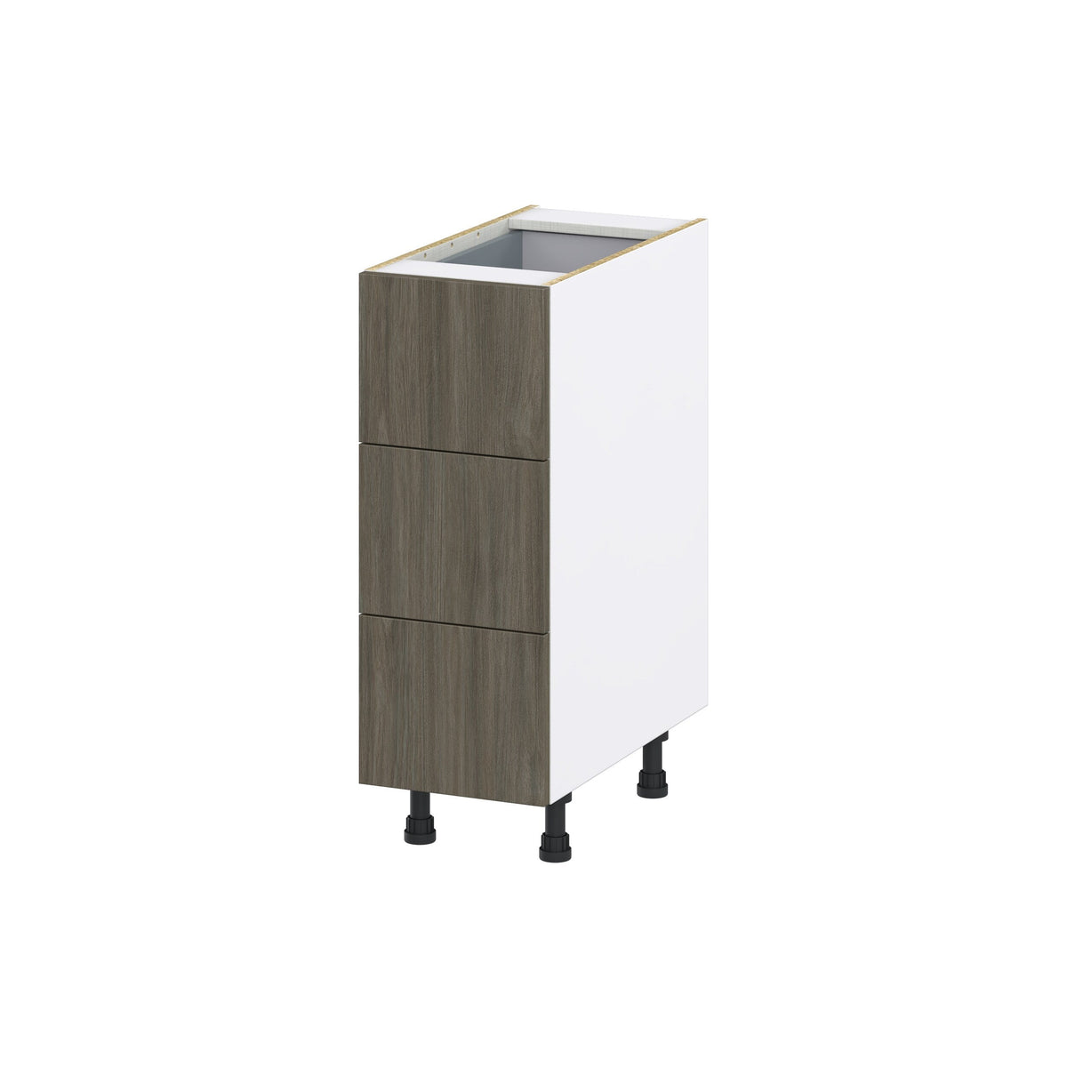 Hugo&Borg Savane 12-in W x 34.5-in H x 24-in D Textmel 4-Drawer Base Fully Assembled Cabinet (Flat Panel Style)