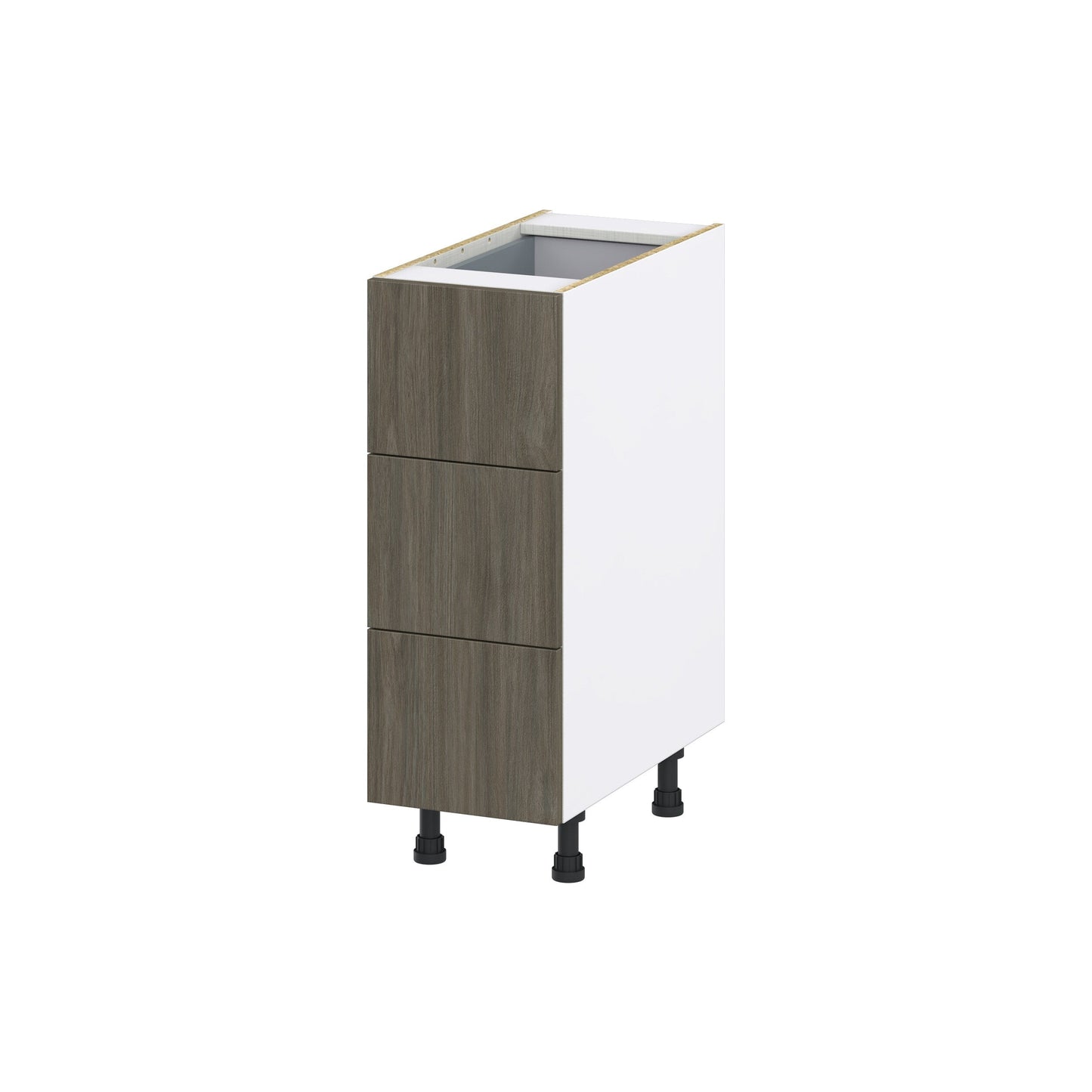 Hugo&Borg Savane 12-in W x 34.5-in H x 24-in D Textmel 4-Drawer Base Fully Assembled Cabinet (Flat Panel Style)
