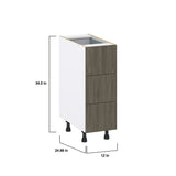 Hugo&Borg Savane 12-in W x 34.5-in H x 24-in D Textmel 4-Drawer Base Fully Assembled Cabinet (Flat Panel Style)