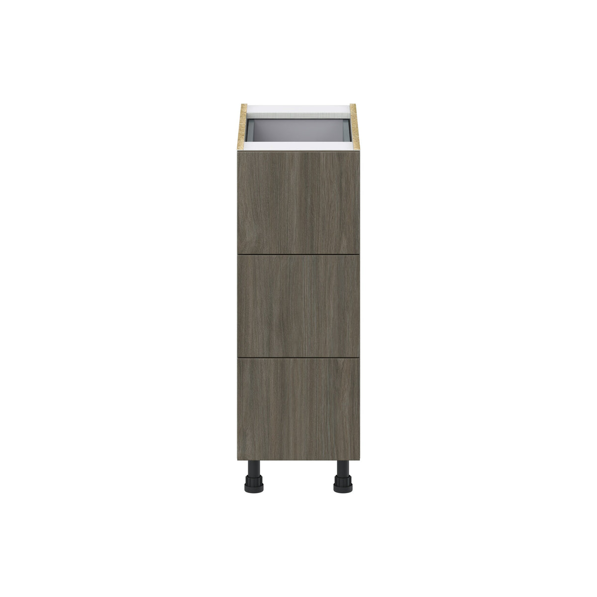 Hugo&Borg Savane 12-in W x 34.5-in H x 24-in D Textmel 4-Drawer Base Fully Assembled Cabinet (Flat Panel Style)