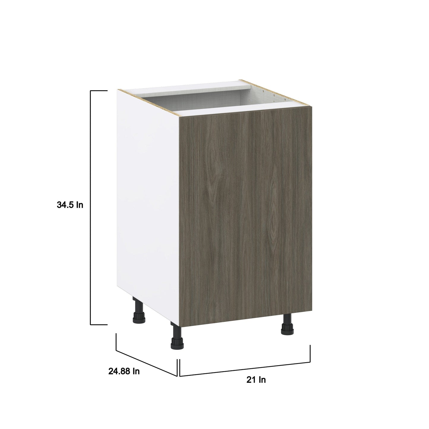 Hugo&Borg Savane 21-in W x 34.5-in H x 24-in D Textmel 3-Drawers Base Fully Assembled Cabinet (Flat Panel Slab Style)