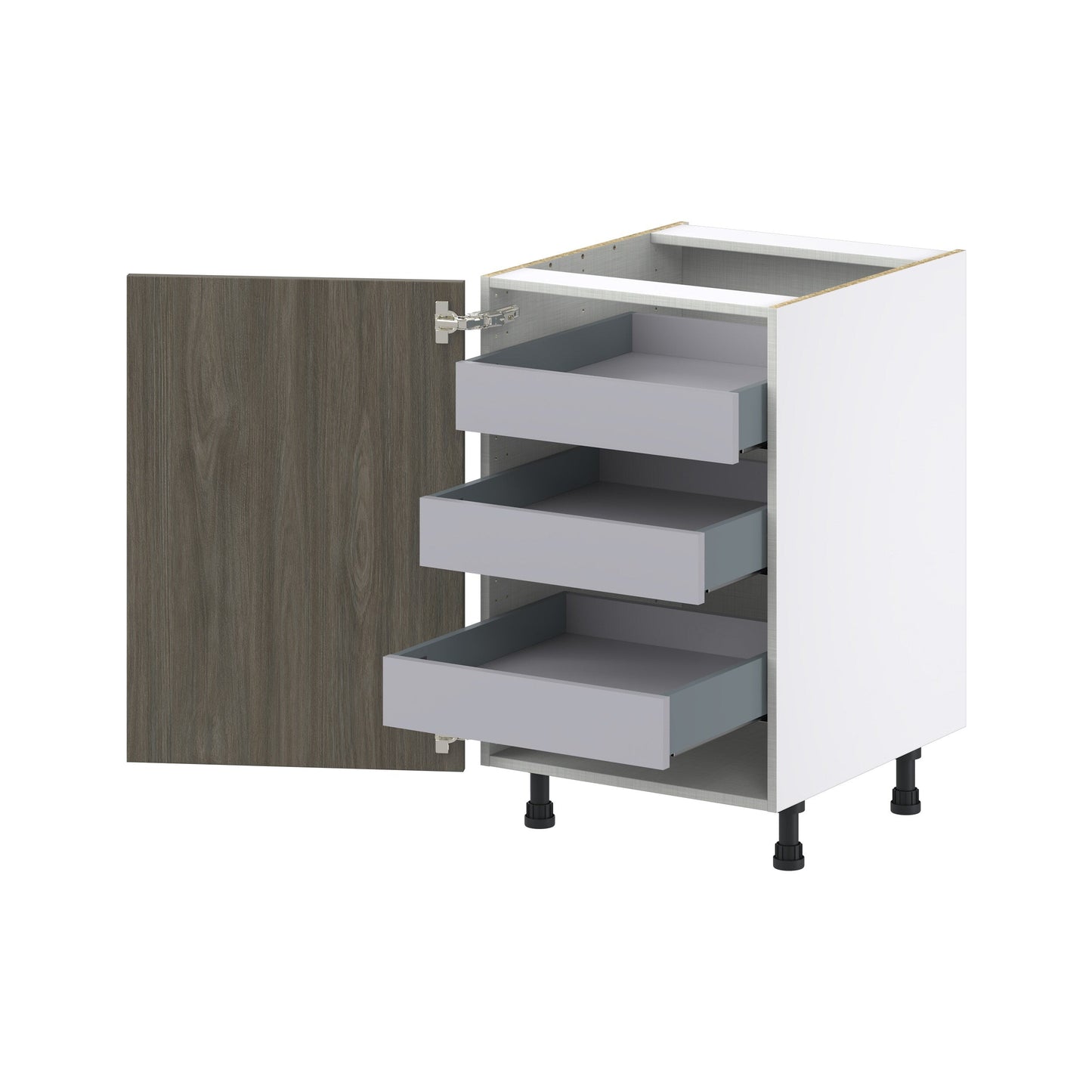 Hugo&Borg Savane 21-in W x 34.5-in H x 24-in D Textmel 3-Drawers Base Fully Assembled Cabinet (Flat Panel Slab Style)