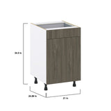 Hugo&Borg Savane 21-in W x 34.5-in H x 24-in D Textmel 1-Drawer Base Fully Assembled Cabinet (Flat Panel Slab Style)