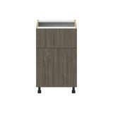 Hugo&Borg Savane 21-in W x 34.5-in H x 25-in D Textmel 1-Drawer Base Fully Assembled Cabinet (Flat Panel Slab Style)