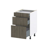 Hugo&Borg Savane 21-in W x 34.5-in H x 24-in D Textmel 3-Drawer Base Fully Assembled Cabinet (Flat Panel Style)