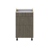 Hugo&Borg Savane 21-in W x 34.5-in H x 24-in D Textmel 3-Drawer Base Fully Assembled Cabinet (Flat Panel Style)