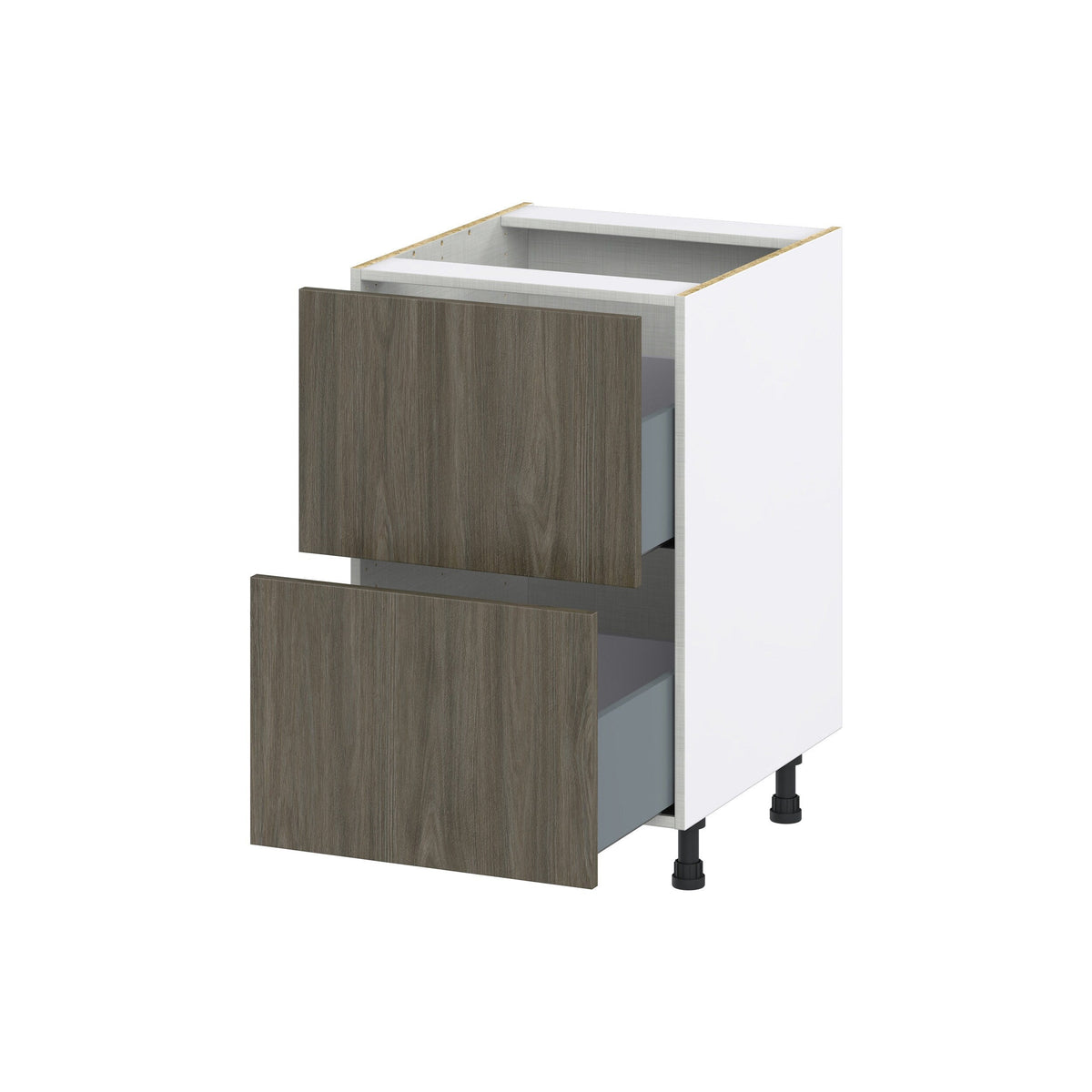 Hugo&Borg Savane 21-in W x 34.5-in H x 24-in D Textmel 2-Drawer Base Fully Assembled Cabinet (Flat Panel Style)