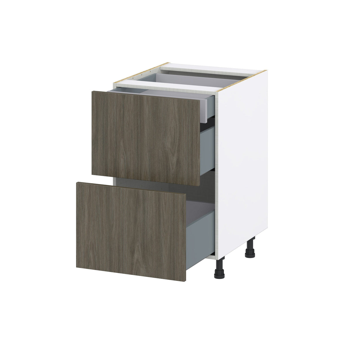 Hugo&Borg Savane 21-in W x 34.5-in H x 24-in D Textmel 3-Drawer Base Fully Assembled Cabinet (Flat Panel Style)