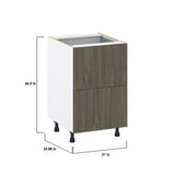 Hugo&Borg Savane 21-in W x 34.5-in H x 24-in D Textmel 3-Drawer Base Fully Assembled Cabinet (Flat Panel Style)