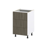 Hugo&Borg Savane 21-in W x 34.5-in H x 24-in D Textmel 3-Drawer Base Fully Assembled Cabinet (Flat Panel Style)