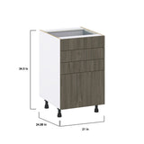 Hugo&Borg Savane 21-in W x 34.5-in H x 24-in D Textmel 4-Drawer Base Fully Assembled Cabinet (Flat Panel Style)