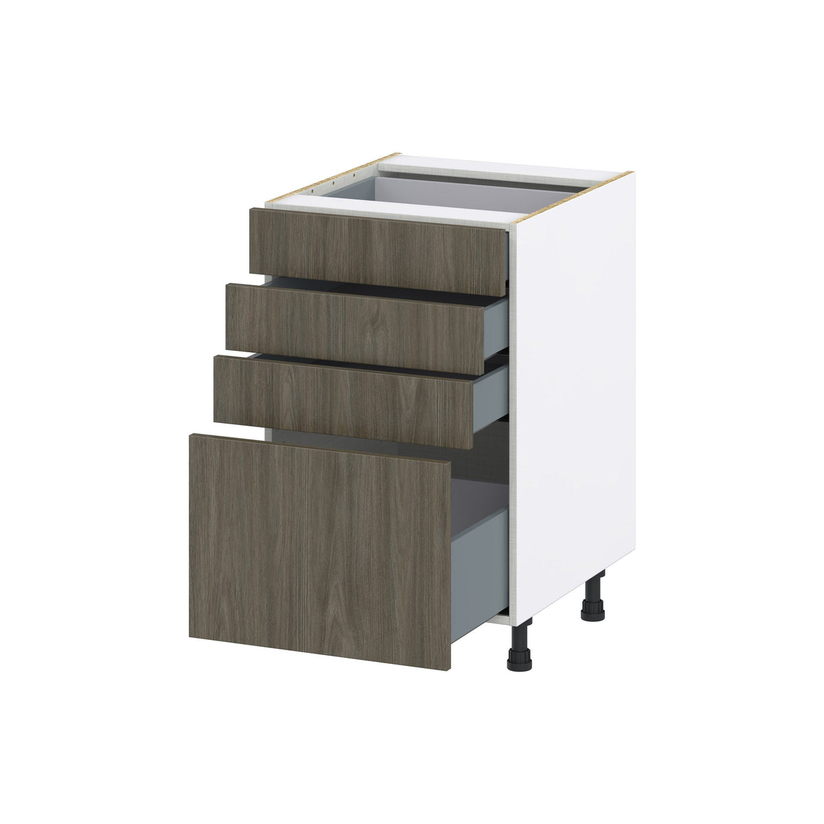 Hugo&Borg Savane 21-in W x 34.5-in H x 24-in D Textmel 4-Drawer Base Fully Assembled Cabinet (Flat Panel Style)