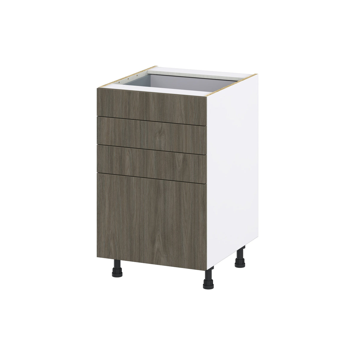 Hugo&Borg Savane 21-in W x 34.5-in H x 24-in D Textmel 4-Drawer Base Fully Assembled Cabinet (Flat Panel Style)