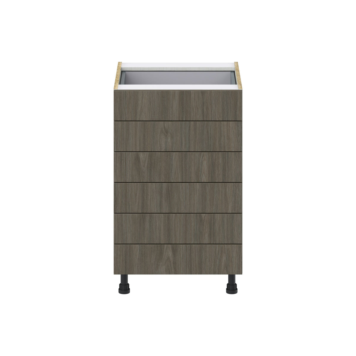 Hugo&Borg Savane 21-in W x 34.5-in H x 24-in D Textmel 6-Drawer Base Fully Assembled Cabinet (Flat Panel Style)