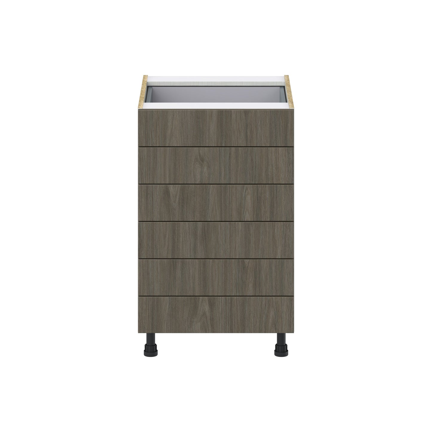 Hugo&Borg Savane 21-in W x 34.5-in H x 24-in D Textmel 6-Drawer Base Fully Assembled Cabinet (Flat Panel Style)