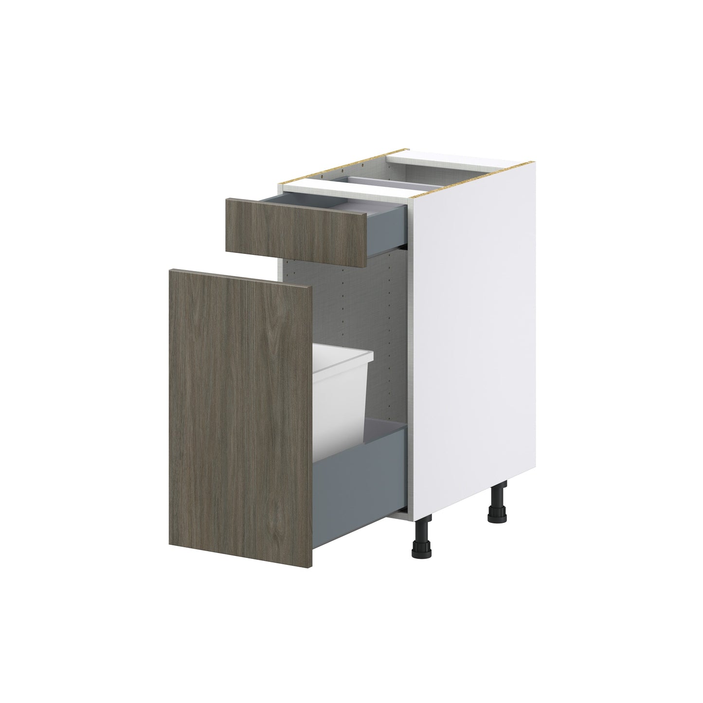 Hugo&Borg Savane 15-in W x 34.5-in H x 25-in D Textmel 1-Drawer Pull-out Cabinet Base Fully Assembled Cabinet (Flat Panel Style)