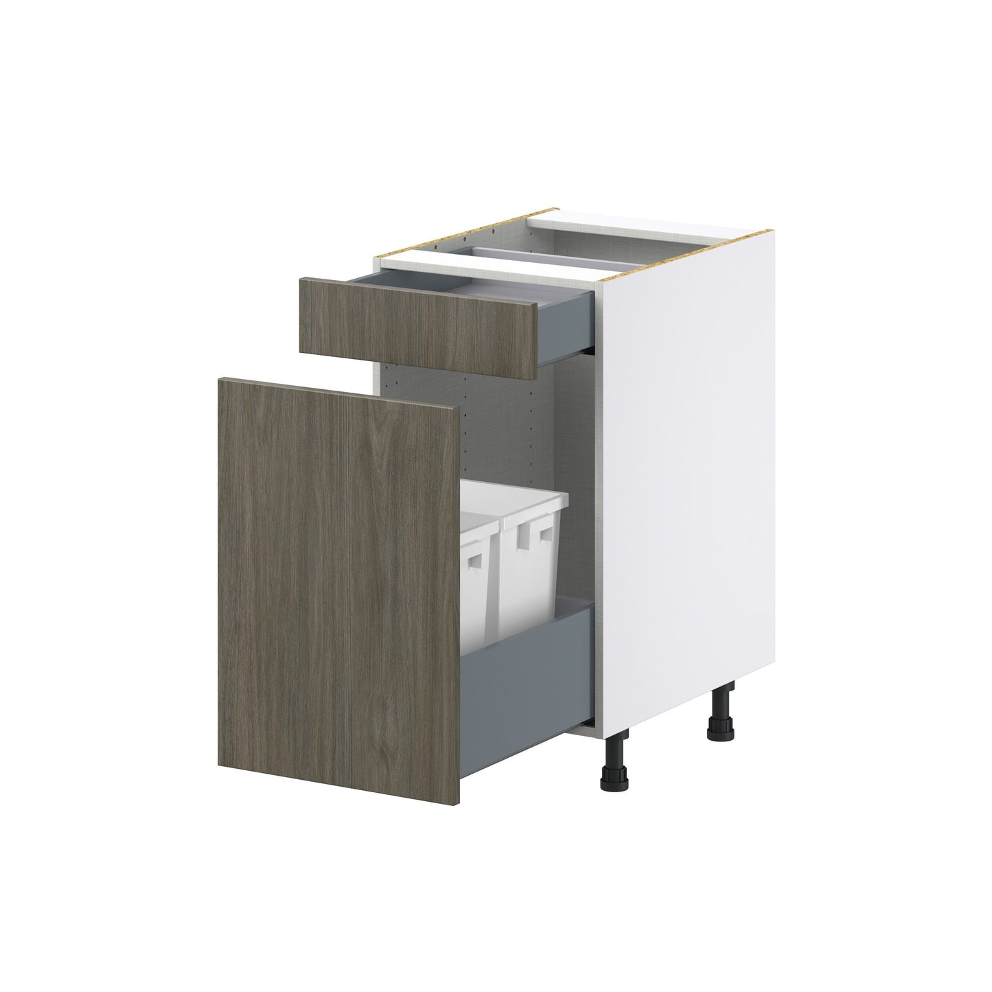 Hugo&Borg Savane 18-in W x 34.5-in H x 25-in D Textmel 1-Drawer Pull-out Cabinet Base Fully Assembled Cabinet (Flat Panel Style)