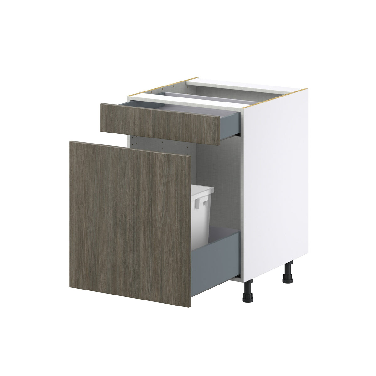 Hugo&Borg Savane 24-in W x 34.5-in H x 25-in D Textmel 1-Drawer Pull-out Cabinet Base Fully Assembled Cabinet (Flat Panel Style)