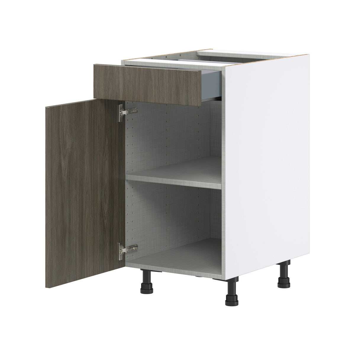 Hugo&Borg Savane 18-in W x 34.5-in H x 24-in D Textmel 1-Drawer Base Fully Assembled Cabinet (Flat Panel Slab Style)
