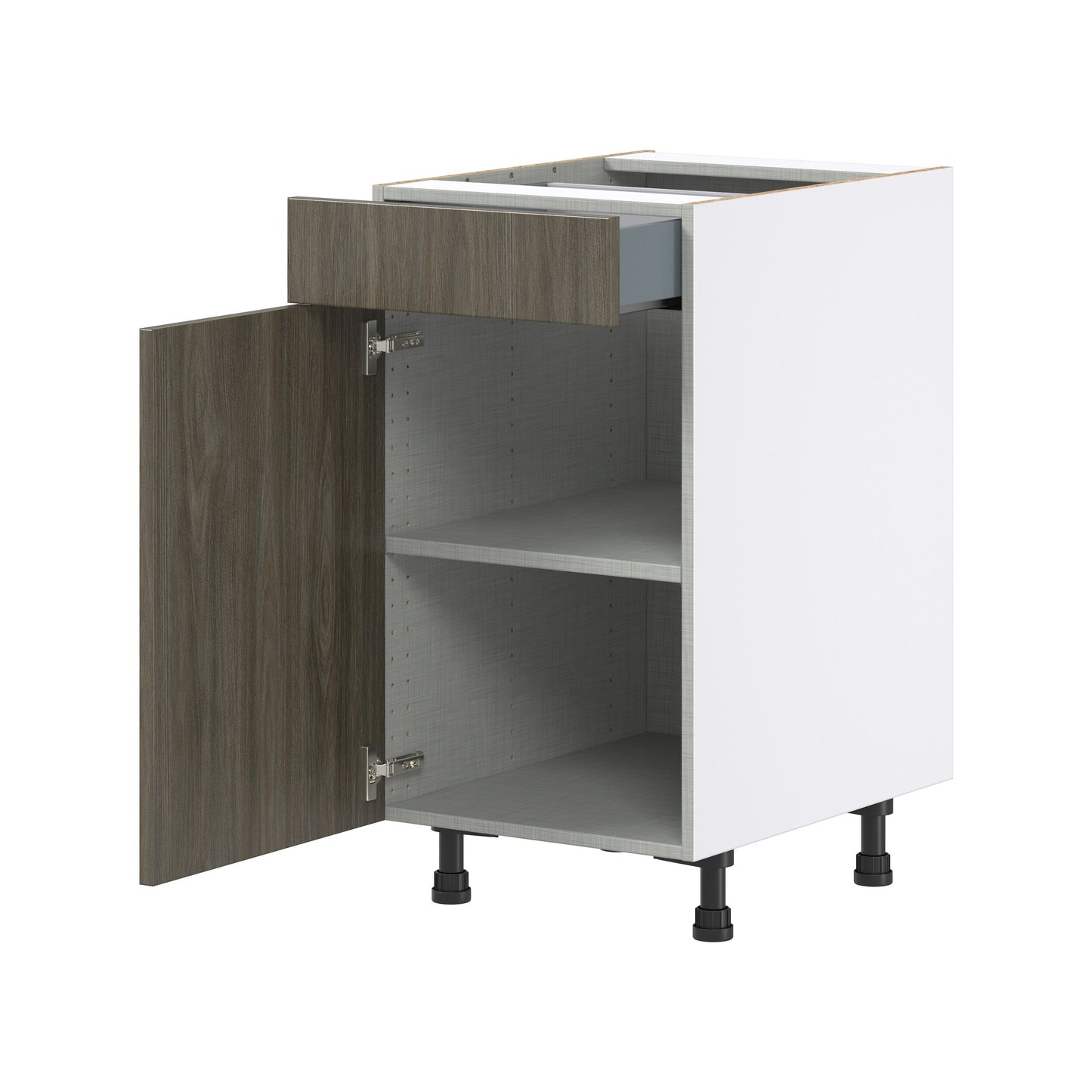 Hugo&Borg Savane 18-in W x 34.5-in H x 24-in D Textmel 1-Drawer Base Fully Assembled Cabinet (Flat Panel Slab Style)