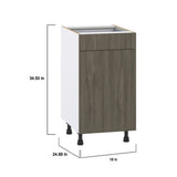 Hugo&Borg Savane 18-in W x 34.5-in H x 24-in D Textmel 1-Drawer Base Fully Assembled Cabinet (Flat Panel Slab Style)