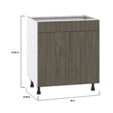 Hugo&Borg Savane 30-in W x 34.5-in H x 24-in D Textmel 1-Drawer Base Fully Assembled Cabinet (Flat Panel Slab Style)