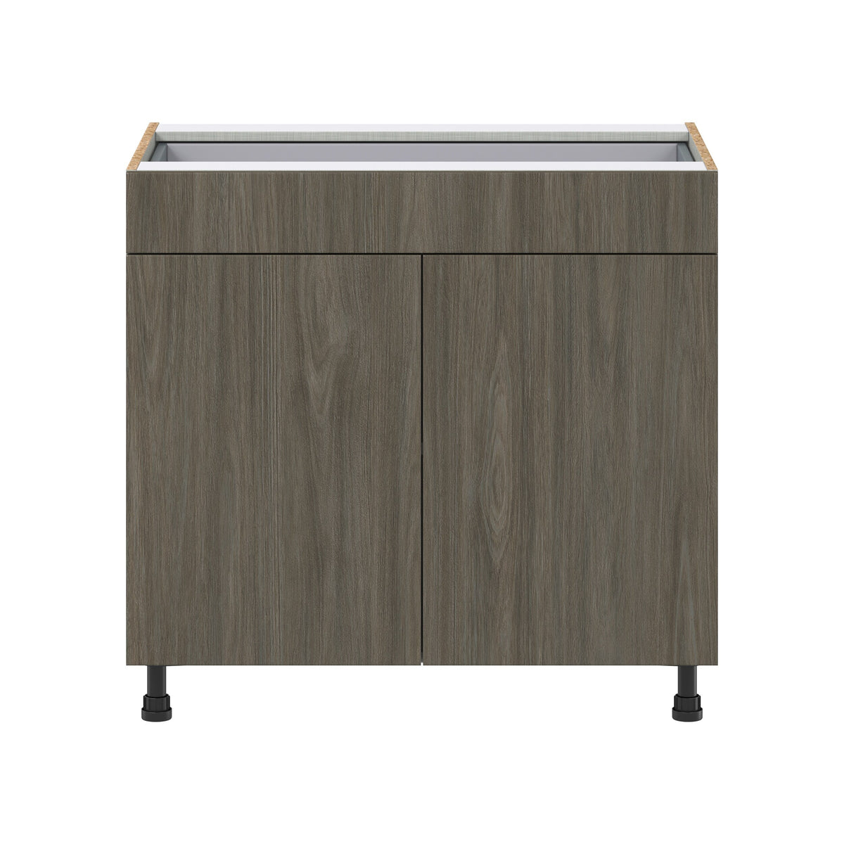 Hugo&Borg Savane 36-in W x 34.5-in H x 24-in D Textmel 1-Drawer Base Fully Assembled Cabinet (Flat Panel Slab Style)