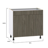 Hugo&Borg Savane 36-in W x 34.5-in H x 24-in D Textmel 1-Drawer Base Fully Assembled Cabinet (Flat Panel Slab Style)