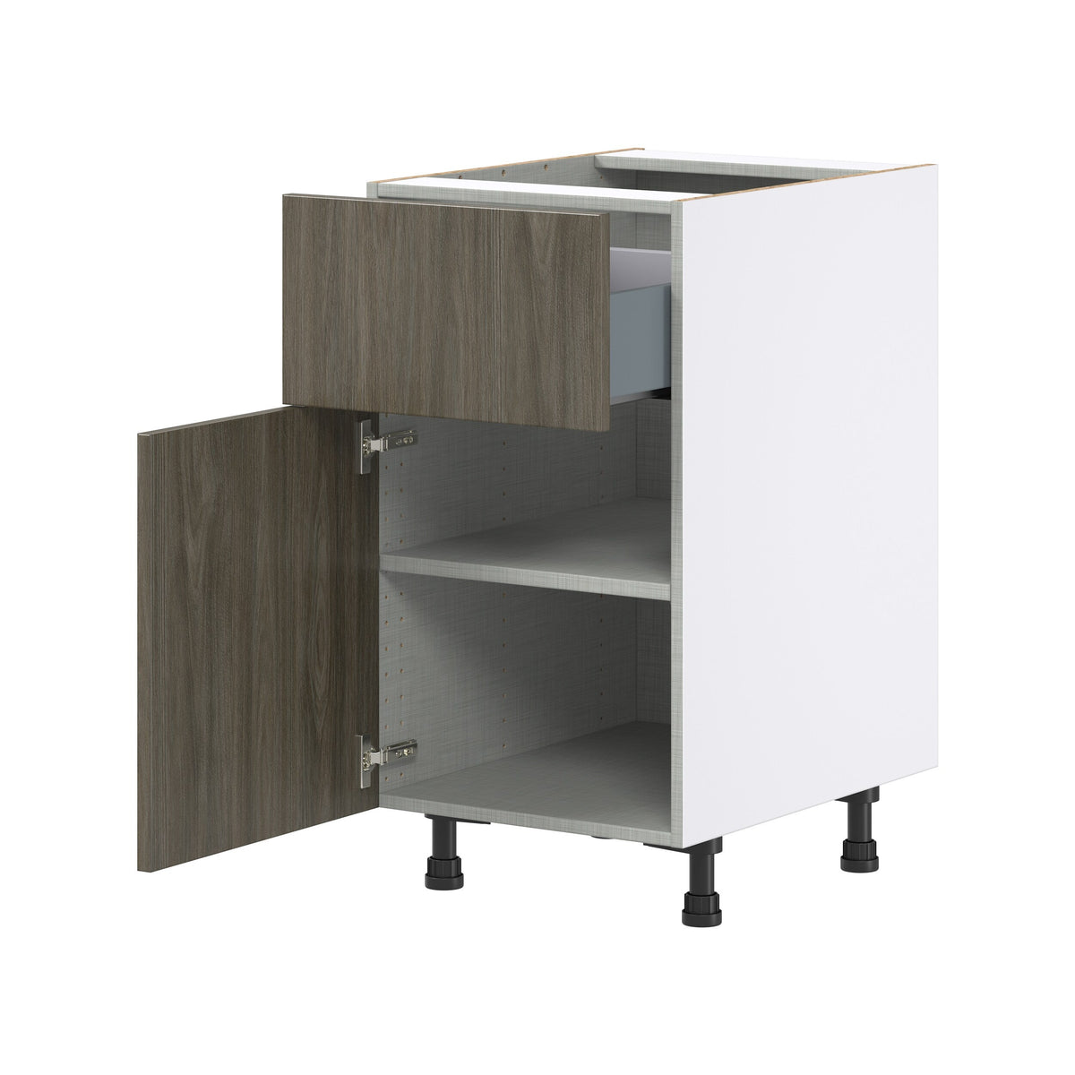 Hugo&Borg Savane 18-in W x 34.5-in H x 25-in D Textmel 1-Drawer Base Fully Assembled Cabinet (Flat Panel Slab Style)